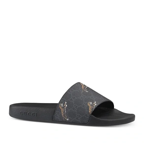 NEW Gucci Men's GG Supreme Tiger Slide Sandals, new in Size
